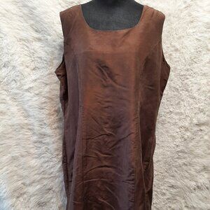 Vintage Ashley Stewart Women's Brown Sleeveless Dress Size 16W
